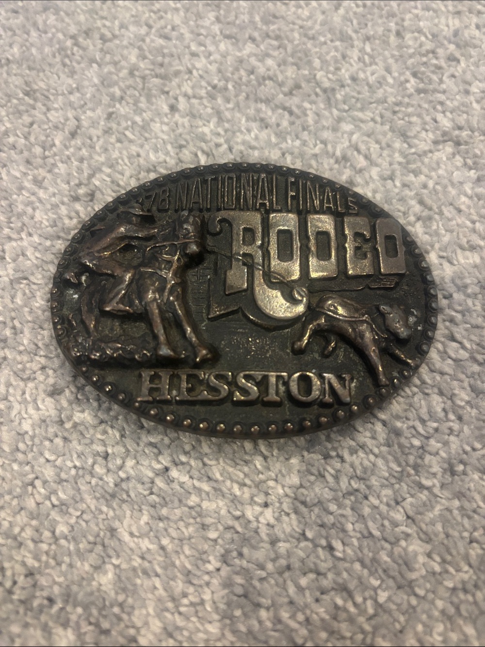 Vintage Hesston National Finals Rodeo belt buckle.